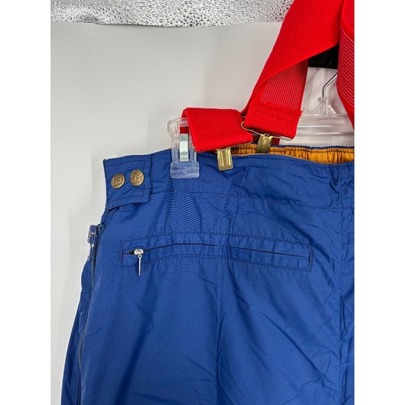 60s Vintage Eddie Bauer Blue Goose Down Insulation Puffer‎ Snow Ski Pants Large - Picture 3 of 9